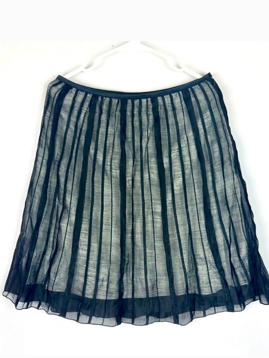NIC+ZOE Dresses & Skirts - NIC+ZOE Black Sheer Pleated A-Line Midi Skirt